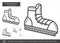 Mountaineering boots line icon.