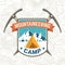 Mountaineering camp patch. Vector. Concept for alpine club shirt or badge, print, stamp or tee. Vintage typography