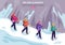 Mountaineering Isometric Winter Background