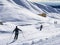 Mountaineering scene in the alps during winter