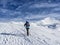 Mountaineering scene in the alps during winter