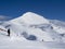 Mountaineering scene in the alps during winter