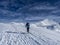 Mountaineering scene in the alps during winter