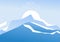 Mountaineering and Traveling Vector Illustration. Landscape with Mountain Peaks. Extreme Sports, Vacation and Outdoor Recreation C