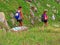 Mountaineers on the slopes of the Swiss mountains and in the Uri Alps massif, Innertkirchen - Canton of Bern, Switzerland