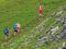 Mountaineers on the slopes of the Swiss mountains and in the Uri Alps massif, Innertkirchen - Canton of Bern, Switzerland