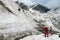 Mountaineers on snow and ice