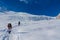 Mountaineers on the  snow of mountain glacier in Himalaya summit ascent