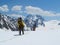 Mountaineers in the snow mountains