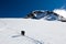 Mountaineers walking on Monte Rosa Glacier