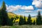 Mountainous forest and clouds