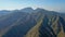 Mountainous landscape of Amed village. Aerial view of the mountains above the village, Bali, Indonesia. Lempuyang and Seraya