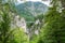 Mountainous landscape in Bavaria, Germany, with Marienbrucke bridge spanning the spectacular Pollat Gorge