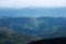 mountainous rolling landscape in summer