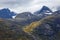 Mountainous terrain in Norway. Jotunheimen National Park