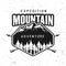 Mountains adventure black vector round badge