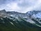 Mountains around Maligne Lake in Jasper National Park Canada