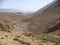 Mountains of the Atlas in Maroc with the traces of a river.