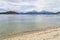 Mountains and beagle channel in Coast Trail, Tierra del Fuego Na