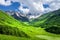 Mountains. Beautiful landscape of mountain valley. Scenic mountains. Amazing green mountain valley