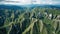 Mountains on a beautiful summer day. Scenic Landscape of mountains. Beautiful drone shot of the green meadows in the mountains.