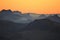 Mountains in the Bernese Oberland at sunset. View from Mount Niesen, Switzerland.