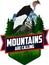 Mountains Are Calling. vector Outdoor Adventure Inspiring Motivation Emblem logo illustration with Andean condor