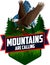 Mountains Are Calling. vector Outdoor Adventure Inspiring Motivation Emblem logo illustration with Bald eagle