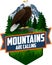 Mountains Are Calling. vector Outdoor Adventure Inspiring Motivation Emblem logo illustration with Bald eagle