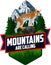 The Mountains Are Calling. vector Outdoor Adventure Inspiring Motivation Emblem logo with lynx