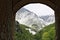 Mountains with the Carrara White Marble quarries seen from Colonnata. The ancient town of marble quarrymen is famous for the