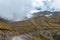 Mountains in clouds at Abra Mariano Llamoja, pass between Yanama and Totora, The Choquequirao trek, Peru