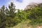 Mountains in the clouds in Balaklava in Crimea