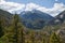 Mountains in clouds in Rocky Mountains