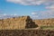 Mountains collected in a roll of hay bales for further processing and animal feed