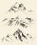 Mountains Contours Engraving Vector Hand Draw