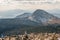 mountains dusted with the first snow in autumn