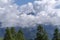 Mountains emerging from stormy clouds, Ligurian Alps, Italy