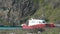 Mountains and ferry in Patagonia