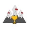 mountains flags arrows trophy success business