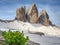 Mountains and footpath in Sexten Dolomites, South Tyrol, Italy.