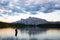 Mountains and forests reflected in Two Jack Lake