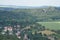 Mountains, forests, village and fields of the free land of Saxony, Germany.
