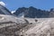 Mountains glacier ice snow stones summer