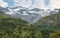 Mountains and glacier views from Les Prioux on the way to Roc de la Peche hut, Vanoise national park, France
