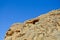 Mountains and gorge Judean desert. Hot, scorching sun and blue sky