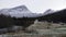 Mountains at Gudbrandsjuvet gorge in Valldola valley on Trollstigen route in snow in Norway