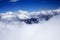 Mountains hiding in clouds, view from Elbrus side