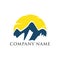 Mountains,hill,snow,outdoor,adventure icon logo design vector