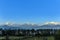 Mountains of Himalaya seen from Pokhara in early morning light